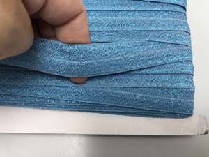 Foldeelastik  - 20 mm, jeansblå med glimmer